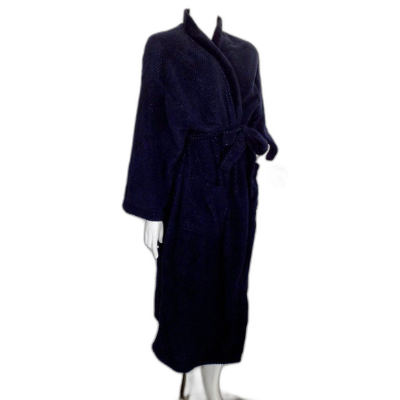 new ULTA Robe, OS, Textured Navy Blue, Wrap front, Sash Belt, Pockets - Picture 2 of 12